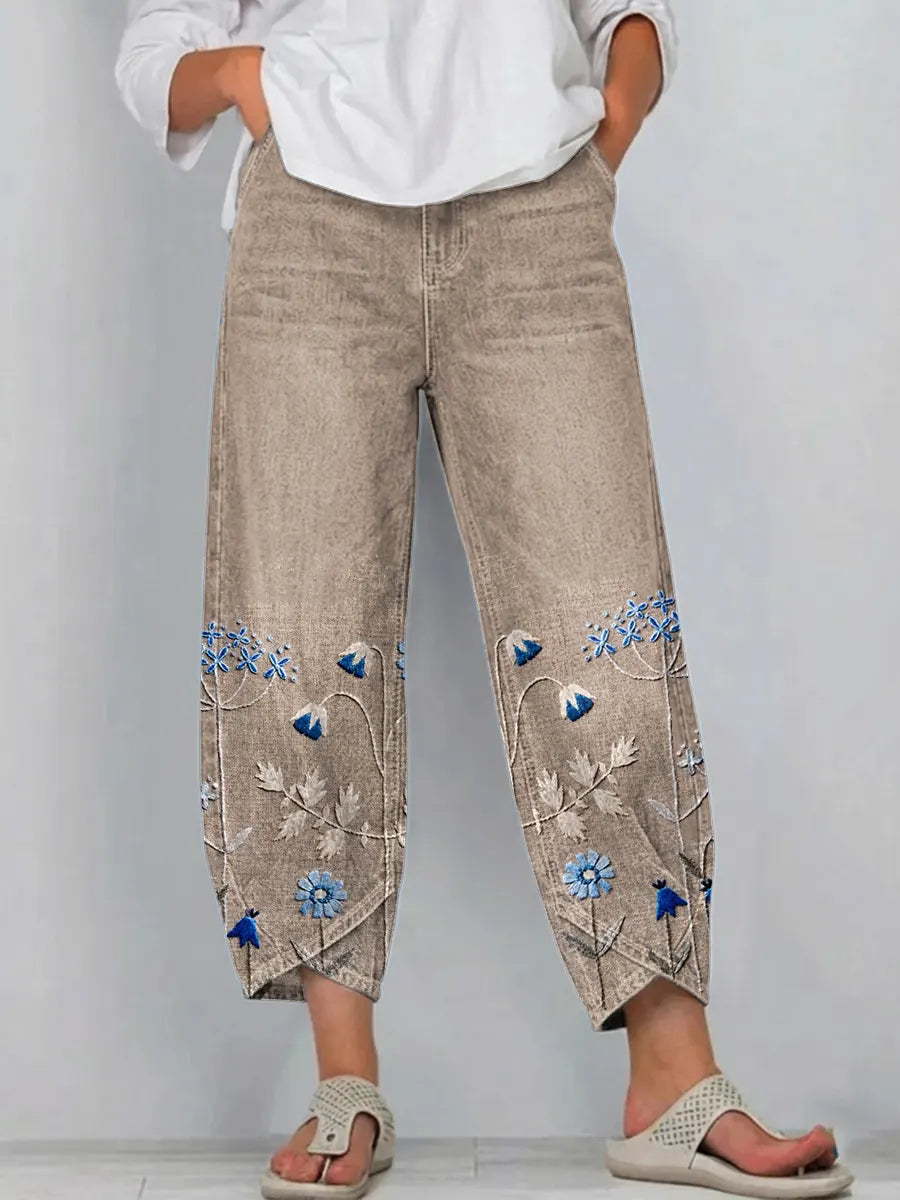 Casual broek met soepele pasvorm en tijdloos ontwerp voor dames in khaki