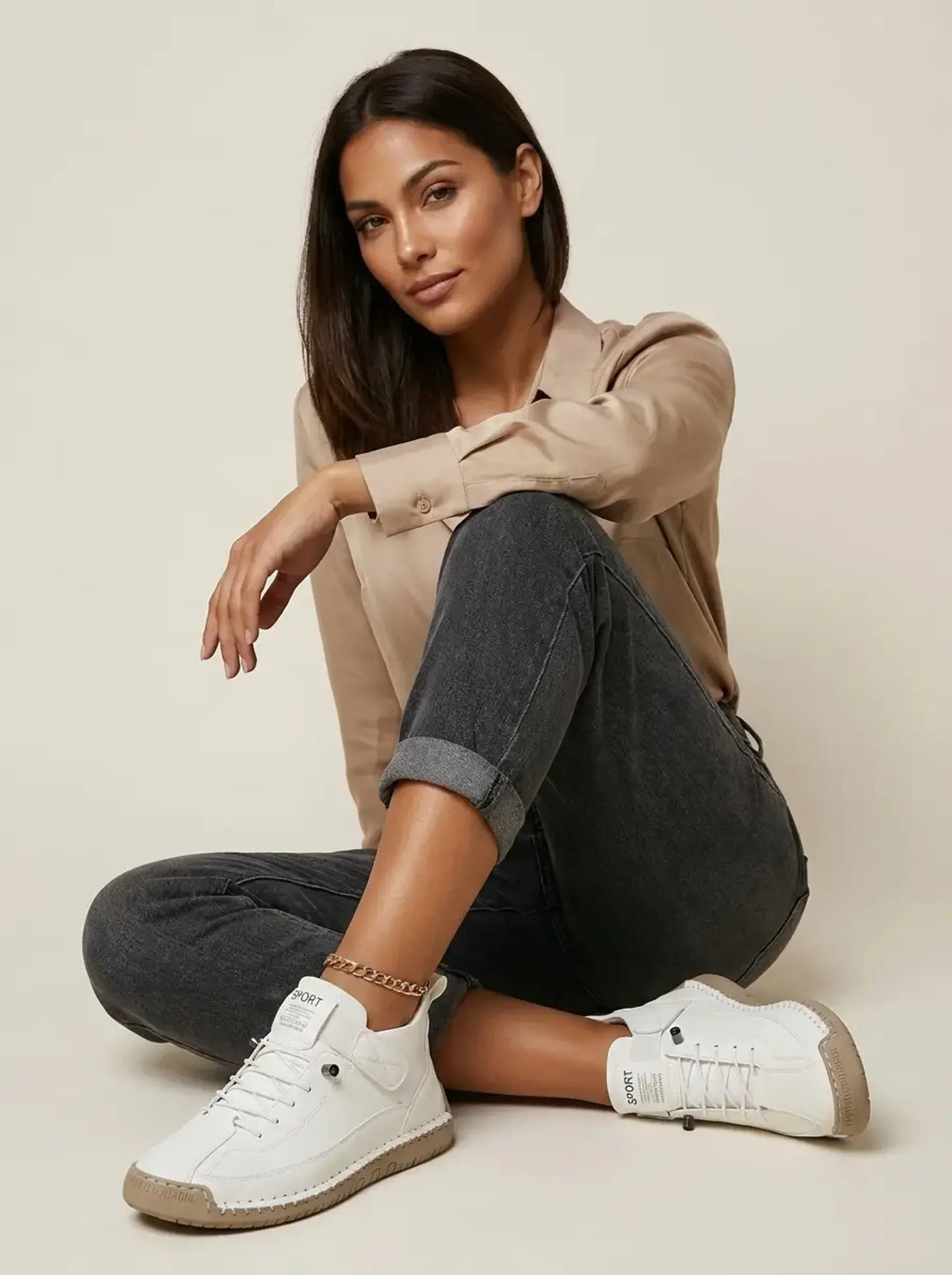 Casual sneakers met flexibele zool