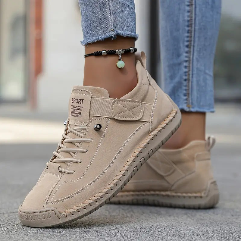 Casual sneakers met flexibele zool in beige