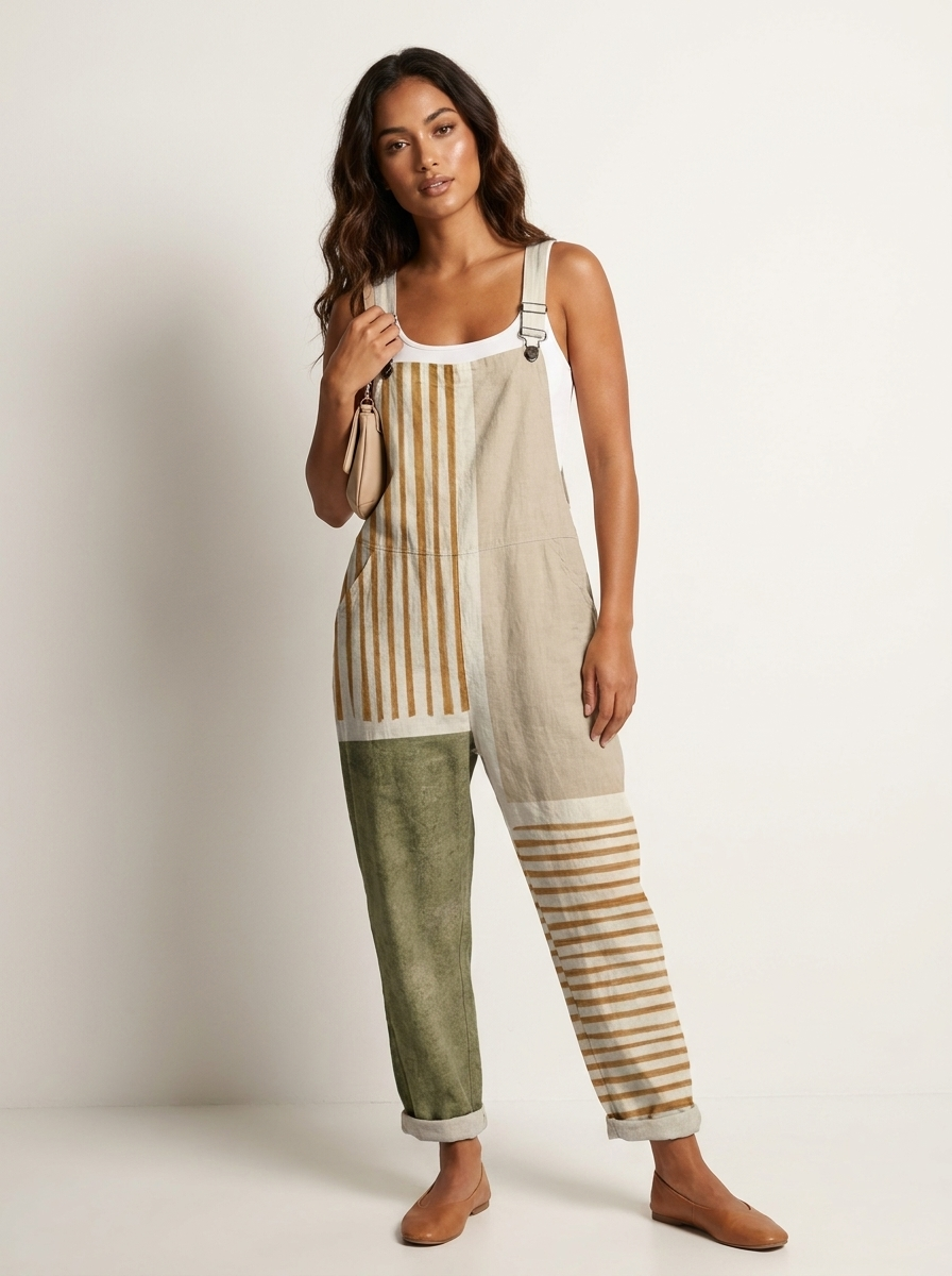 Casual tuinbroek jumpsuit met print