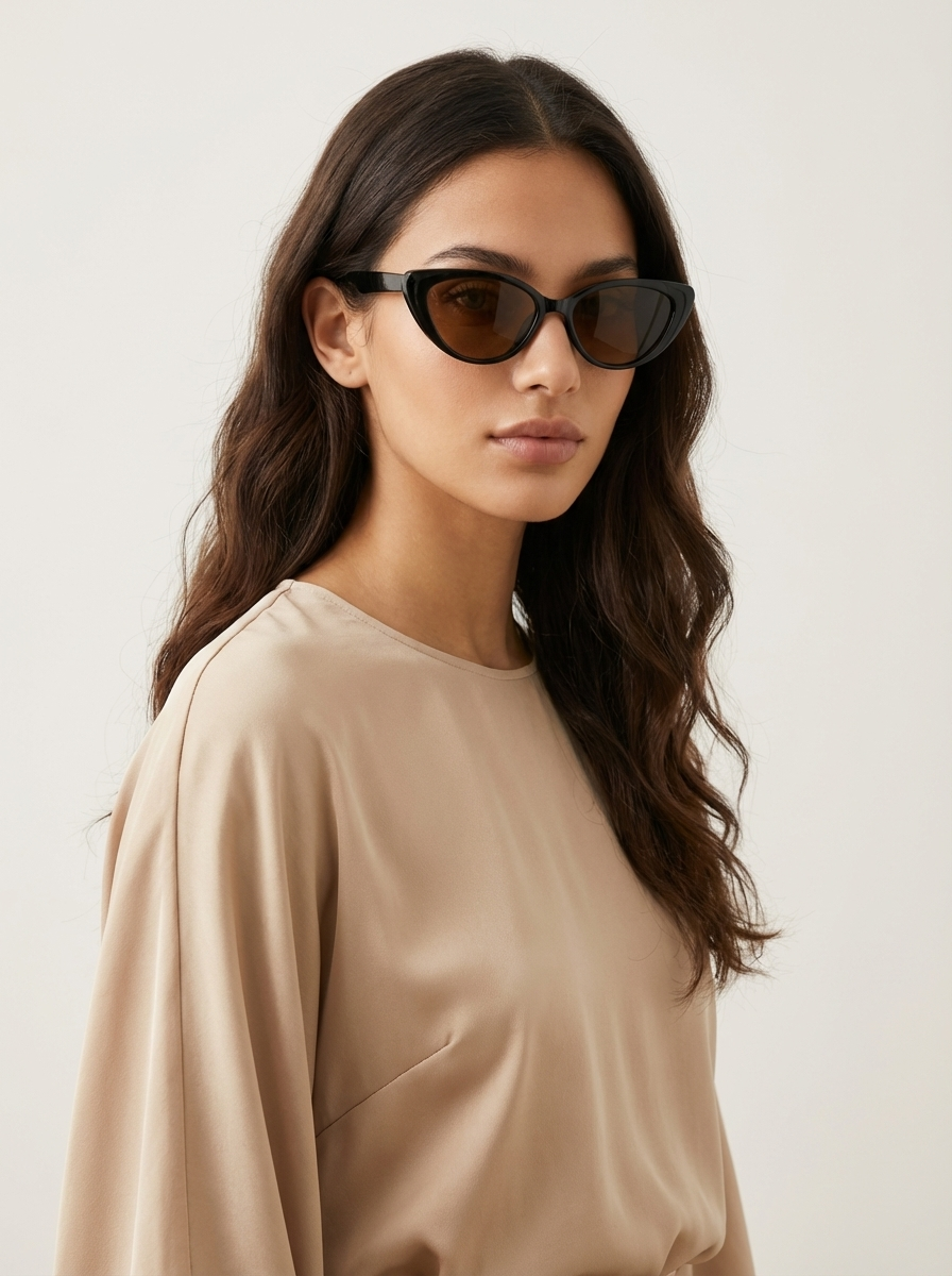 Cat eye zonnebril met lichtgewicht montuur voor dames