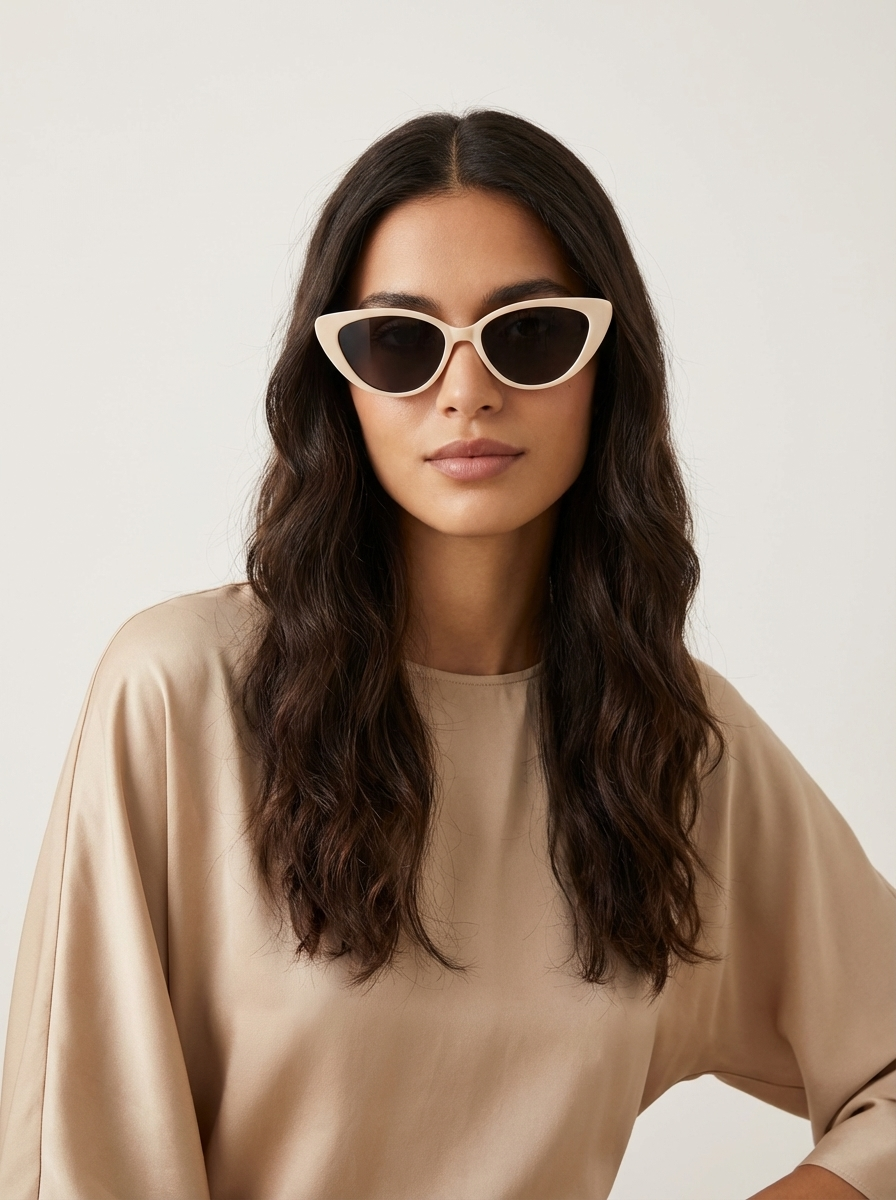 Cat eye zonnebril met lichtgewicht montuur voor dames