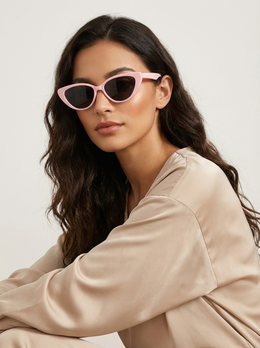 Cat eye zonnebril met lichtgewicht montuur voor dames