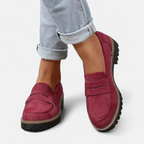 Chunky loafers met robuuste zool en comfortabele pasvorm in rood