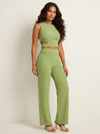 Co-ord set met cut-out details voor dames in zwart