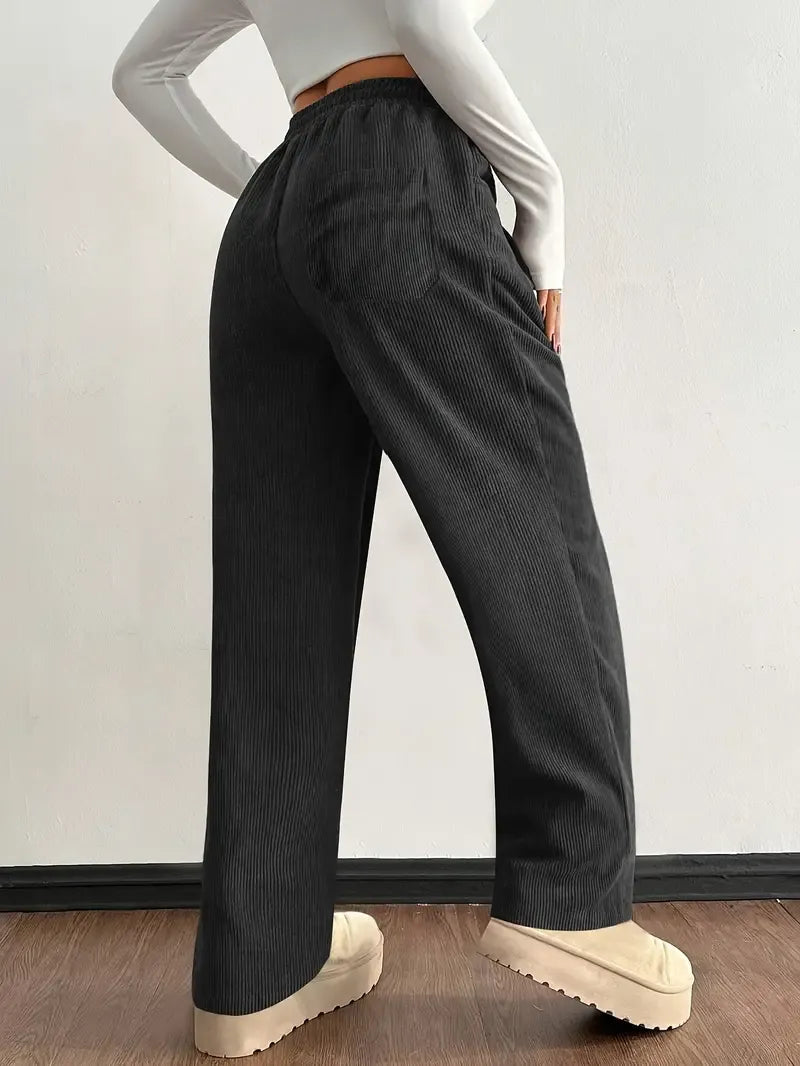 Corduroy jogger met elastische tailleband voor dames