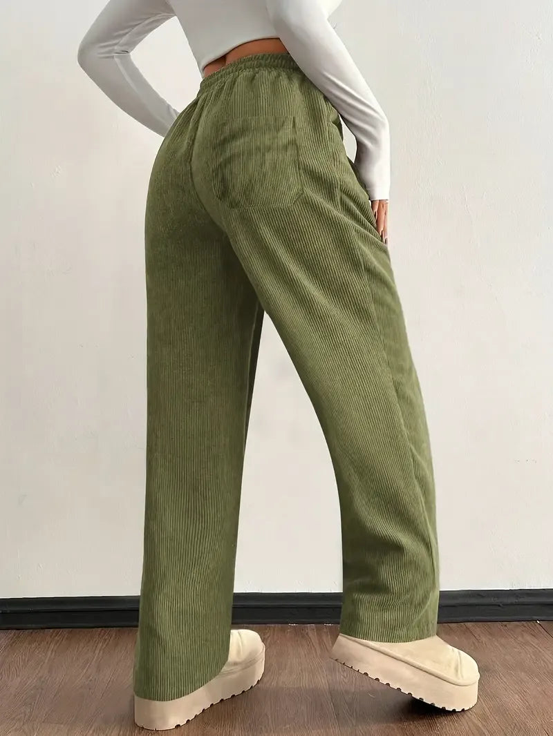 Corduroy jogger met elastische tailleband voor dames
