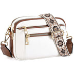Crossbodytas met decoratieve schouderband voor dames in wit