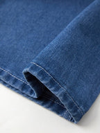 Denim tuinbroek met wijde pijpen en verstelbare bandjes voor dames in blauw
