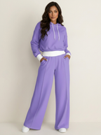 Loungeset met cropped hoodie en wide-leg broek voor dames