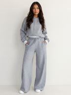 Loungeset met cropped hoodie en wide-leg broek voor dames