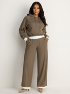 Loungeset met cropped hoodie en wide-leg broek voor dames