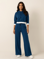 Loungeset met cropped hoodie en wide-leg broek voor dames