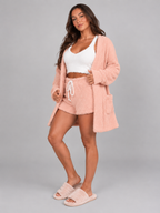 Driedelige pyjamaset met crop top, vest en short voor dames