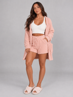 Driedelige pyjamaset met crop top, vest en short voor dames