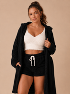 Driedelige pyjamaset met crop top, vest en short voor dames