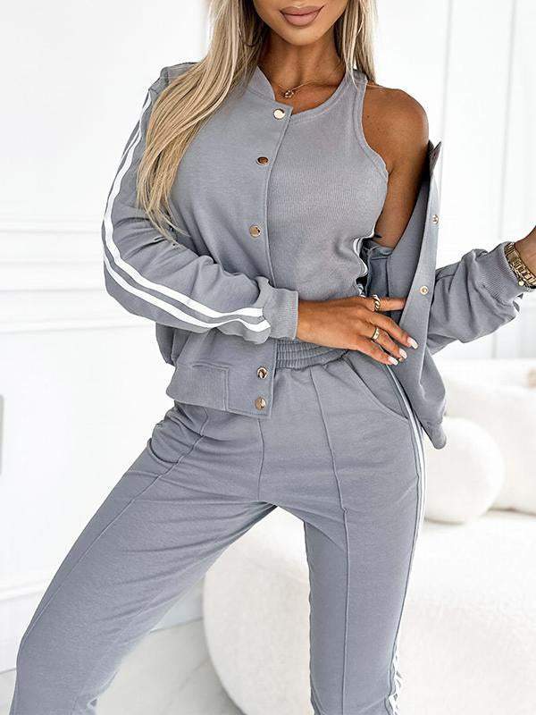 Driedelige set met vest, top en broek voor dames