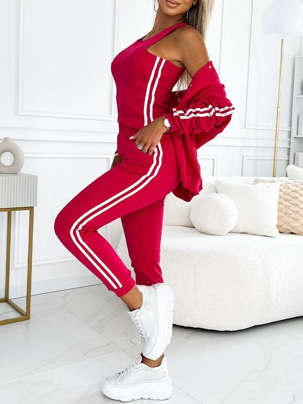Driedelige set met vest, top en broek voor dames