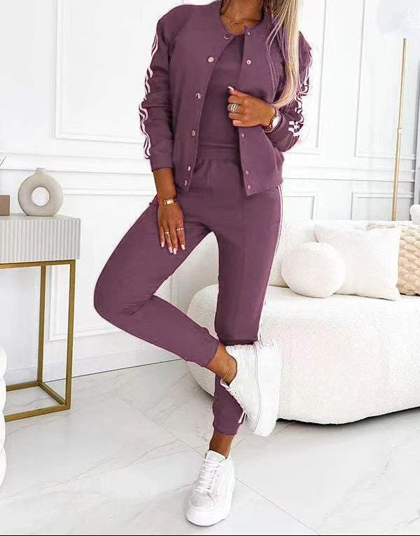 Driedelige set met vest, top en broek voor dames