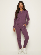 Driedelige set met vest, top en broek voor dames in paars