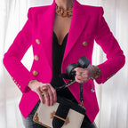 Dubbelrijige blazer met goudkleurige knopen voor dames