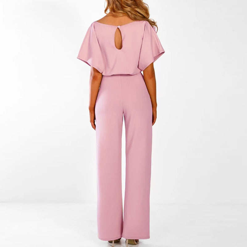 Elegante jumpsuit met tailleceintuur en rechte pijpen voor dames
