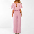 Elegante jumpsuit met tailleceintuur en rechte pijpen voor dames