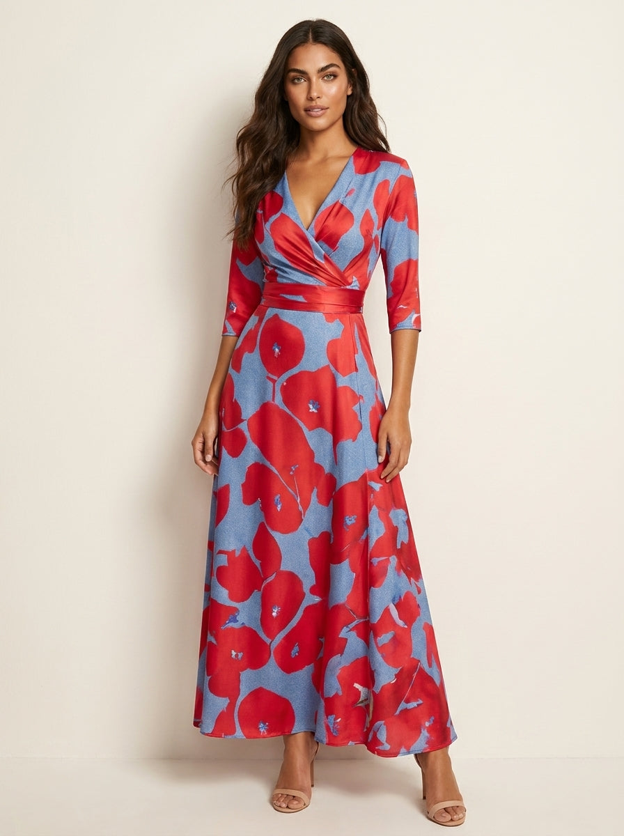 Elegante maxi jurk met bloemenprint