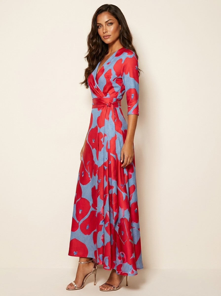 Elegante maxi jurk met bloemenprint