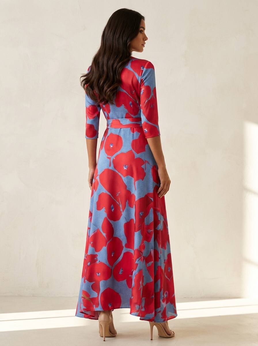 Elegante maxi jurk met bloemenprint