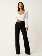 Flared broek met hoge taille in zwart