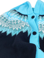 Gebreid vest met capuchon en noorse print voor dames