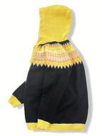 Gebreid vest met capuchon en noorse print voor dames