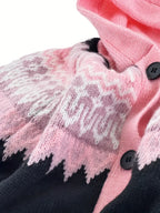 Gebreid vest met capuchon en noorse print voor dames