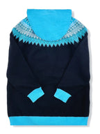 Gebreid vest met capuchon en noorse print voor dames