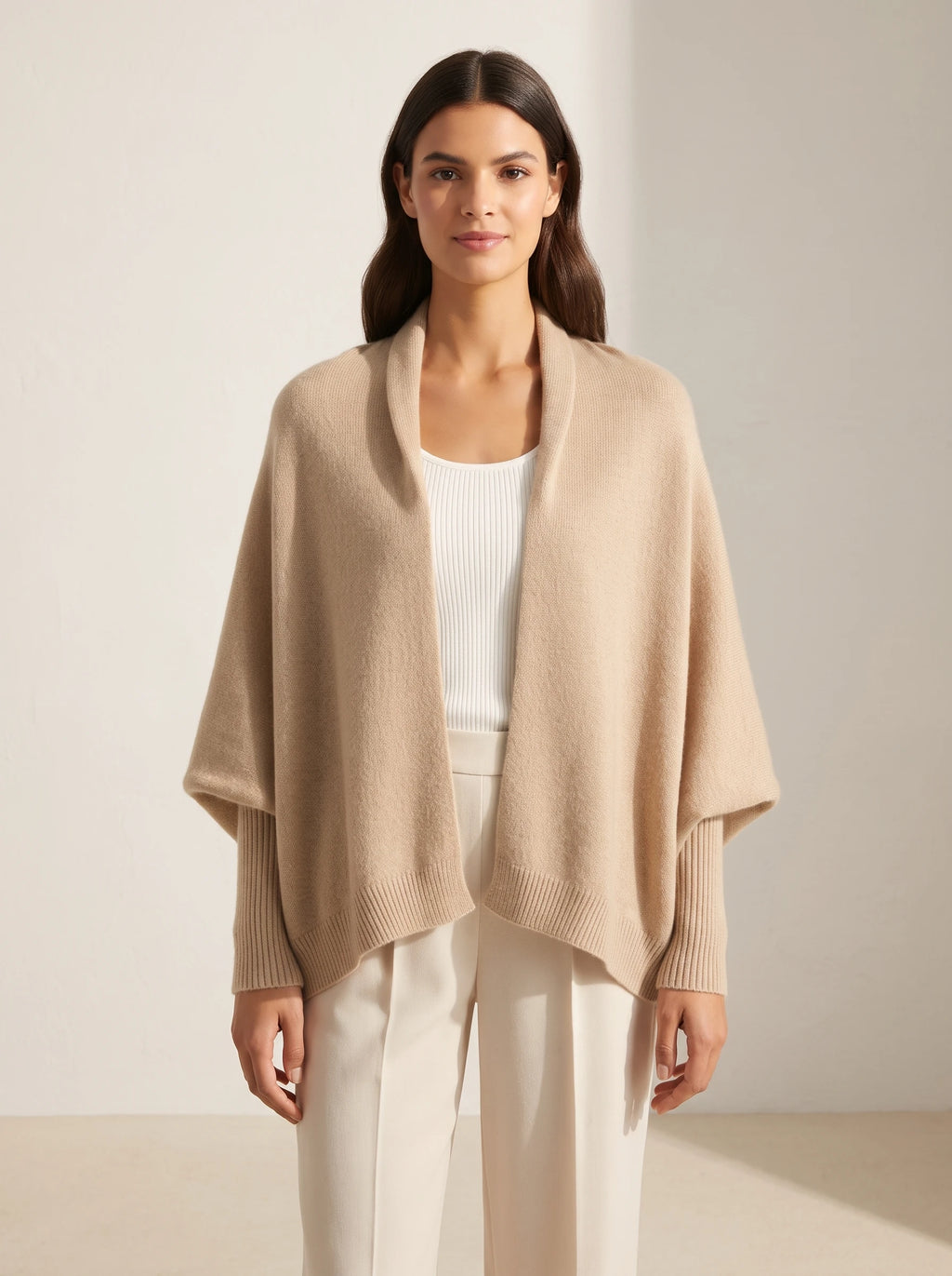 Gebreid vest met sjaalfunctie en zachte afwerking voor dames