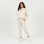 Gebreide lounge set met relaxte pasvorm voor dames
