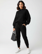 Gebreide lounge set met relaxte pasvorm voor dames