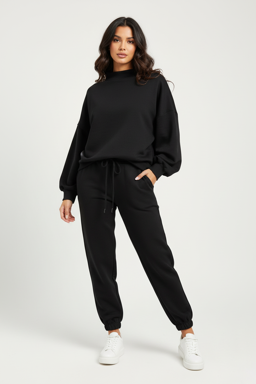 Gebreide lounge set met relaxte pasvorm voor dames