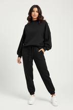 Gebreide lounge set met relaxte pasvorm voor dames