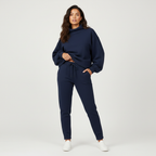 Gebreide lounge set met relaxte pasvorm voor dames in donkerblauw
