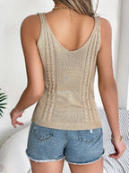 Gebreide tanktop met chevron patroon en V-hals voor dames