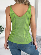 Gebreide tanktop met chevron patroon en V-hals voor dames