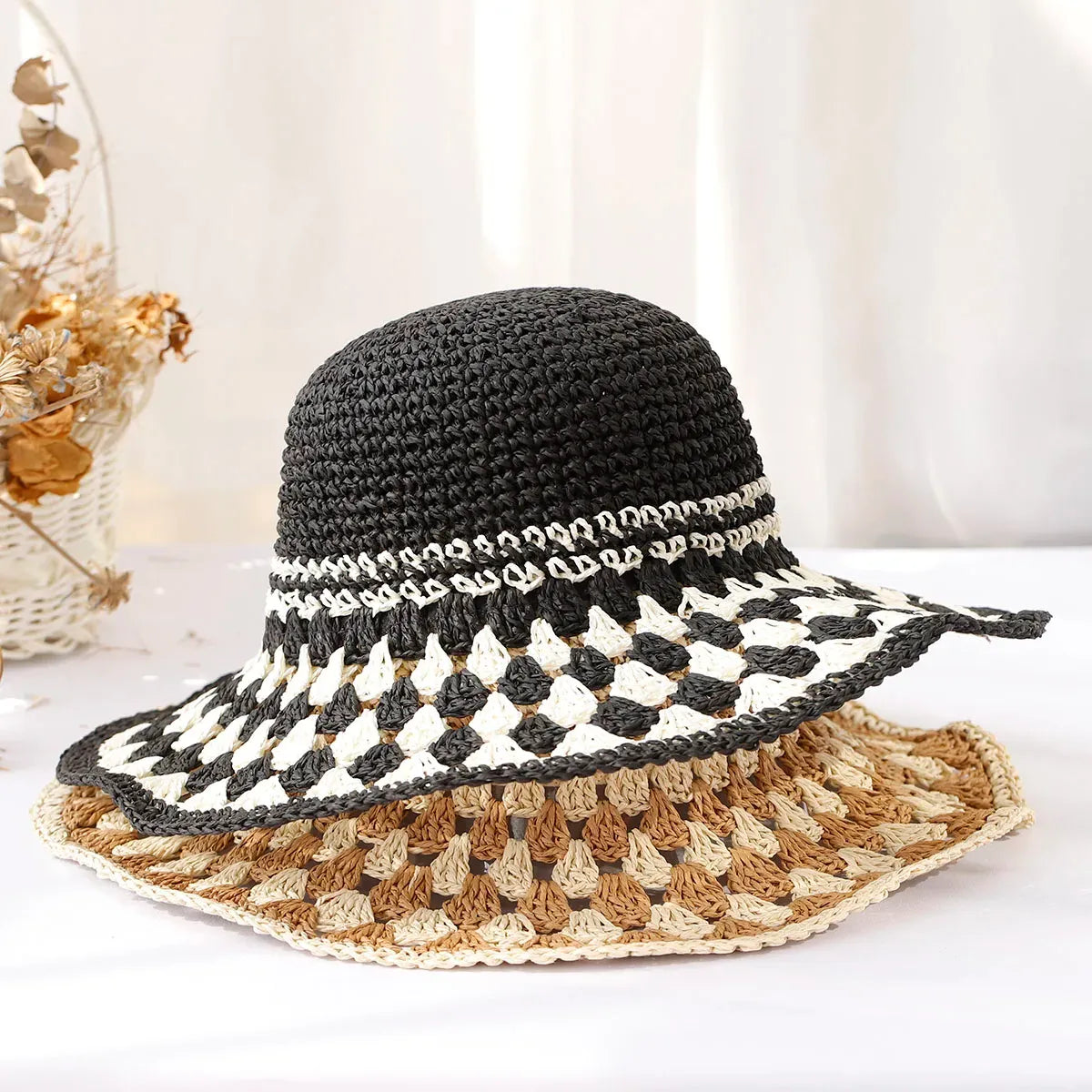 Gehaakte hoed met boho detail voor dames