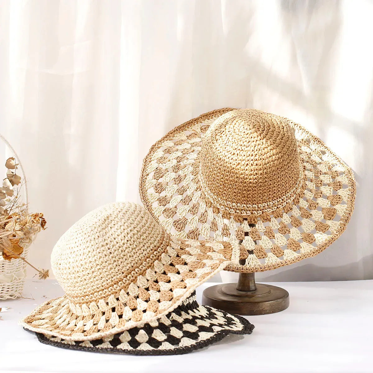 Gehaakte hoed met boho detail voor dames