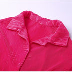 Geplooide loungeset met blouse en broek voor dames