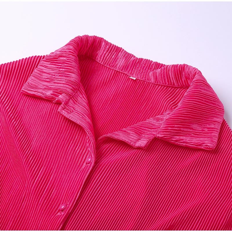 Geplooide loungeset met blouse en broek voor dames