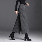 Geruite pantalon met wijde pijpen voor dames