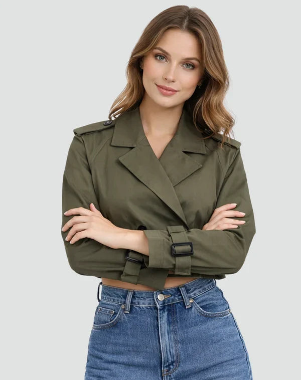 Getailleerde trenchcoat met ceintuur en knoopsluiting voor dames
