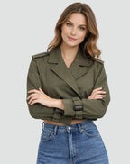 Getailleerde trenchcoat met ceintuur en knoopsluiting voor dames